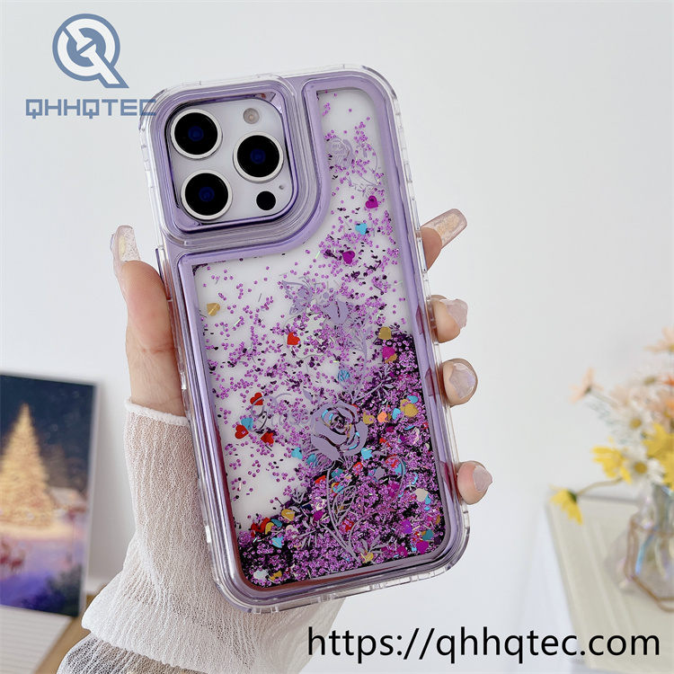 rose sequins dropping 3 in 1 elegant case