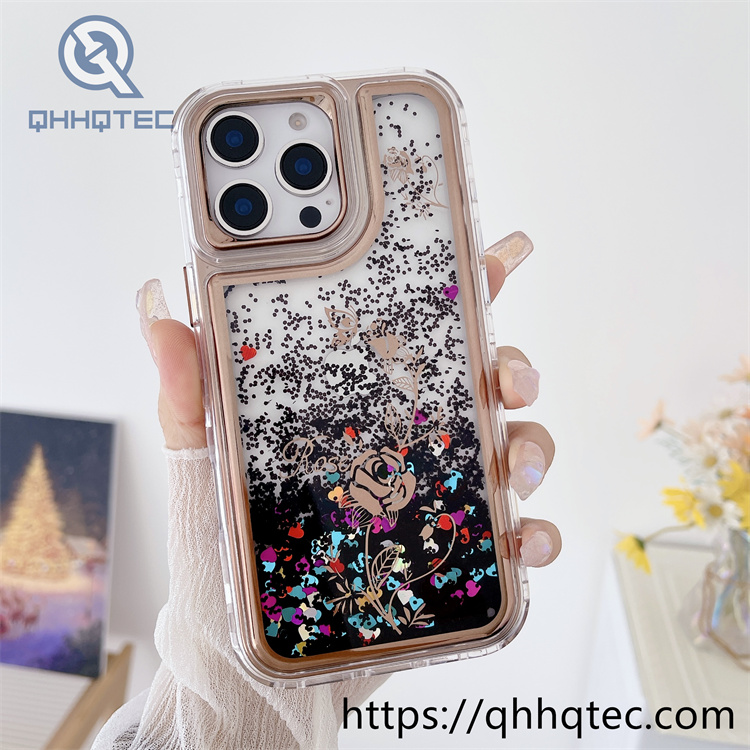 rose sequins dropping 3 in 1 elegant case