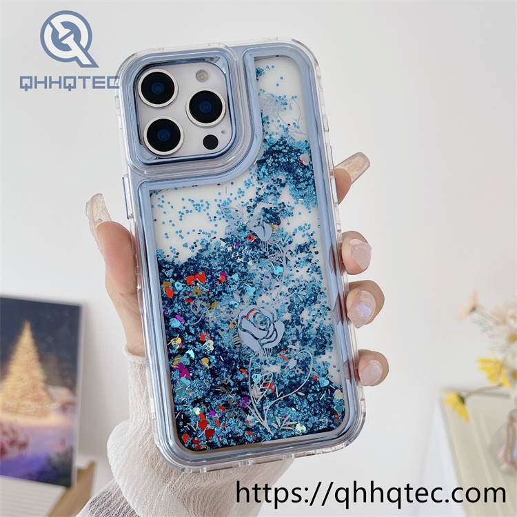 rose sequins dropping 3 in 1 elegant case