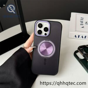 technology carbon fiber 360° rotating bracket magnetic mobile phone case