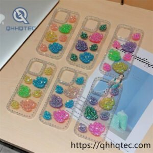 rainbow color 3d rose diamond phone case (复制)