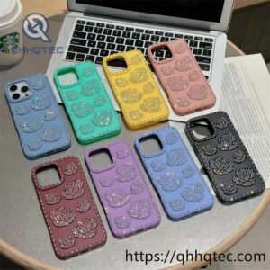 monochrome 3d rose diamond phone case