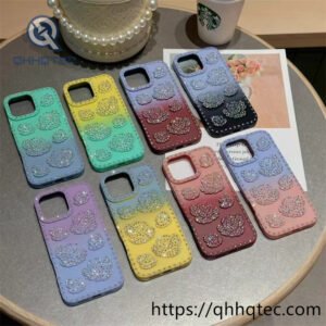 rainbow color 3d rose diamond phone case (复制)