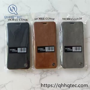 leather material texture folding phone case