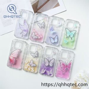 transparent gradient butterfly diamond 3 in 1 case