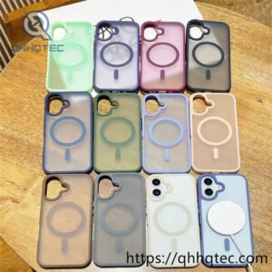 metal frame magsafe transparent phone case