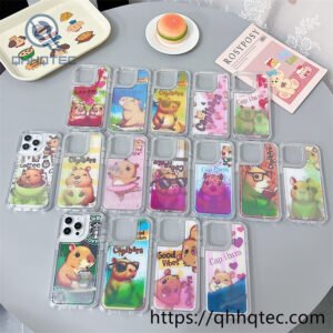 capibara colorful quicksand 2 in 1 phone cover