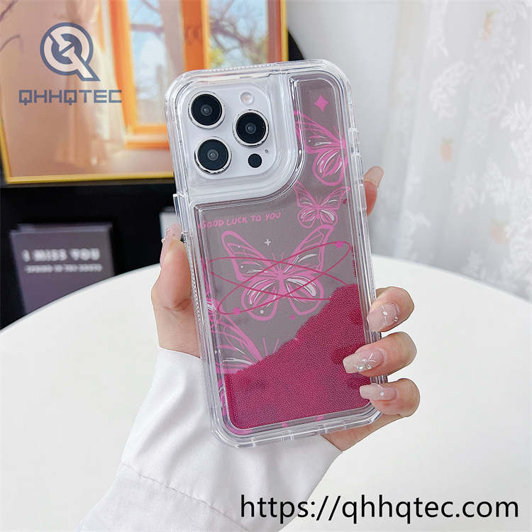 2 in 1 butterfly quicksand iphone 16 pro max case