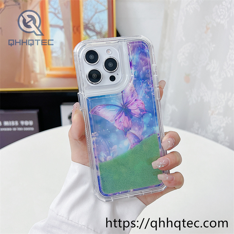 2 in 1 butterfly quicksand iphone 16 pro max case