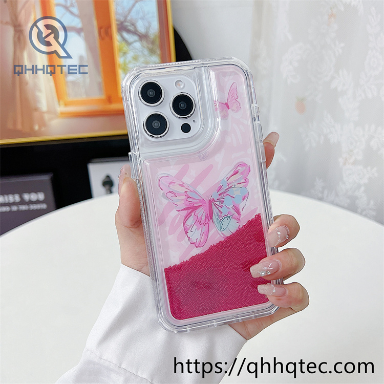 2 in 1 butterfly quicksand iphone 16 pro max case