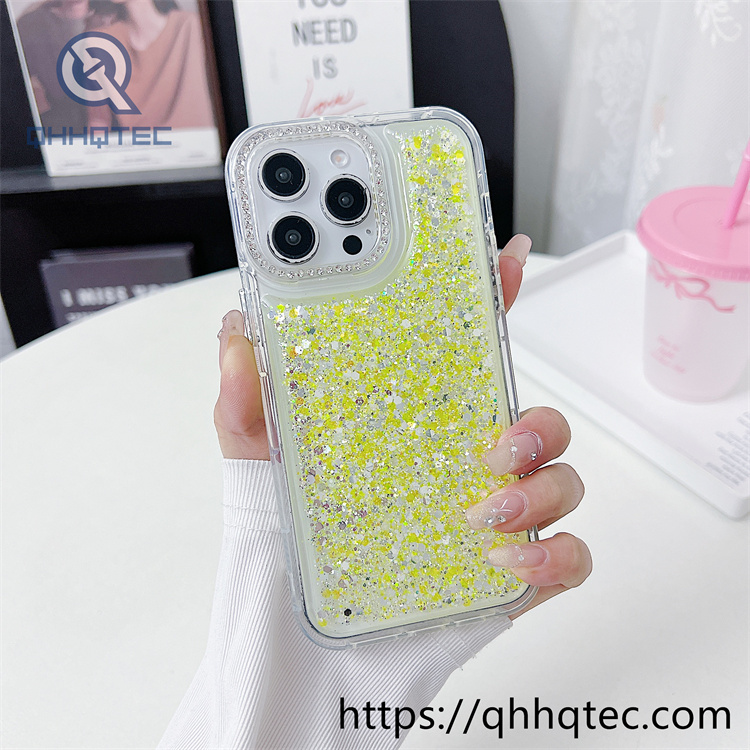2 in 1 full glitter diamonds dripping phone case
