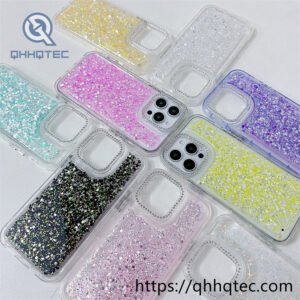 2 in 1 full glitter diamonds dripping phone case