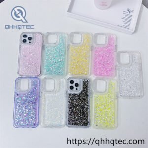 2 in 1 full glitter diamonds dripping phone case