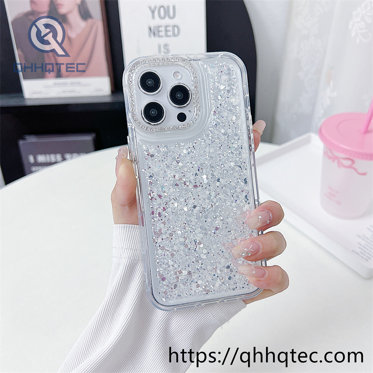 2 in 1 full glitter diamonds dripping phone case