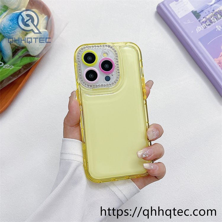2 in 1 transparent case camera diamond