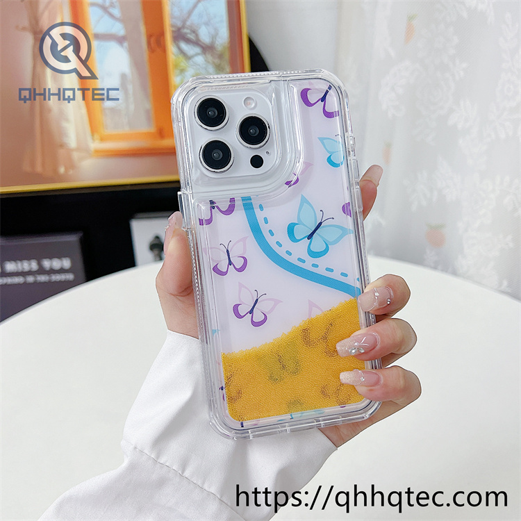 2 in 1 flowers quicksand diamonds phone cover (复制)
