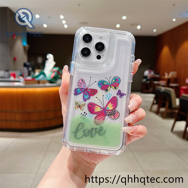 bright color words 2 in 1 quicksand phone case