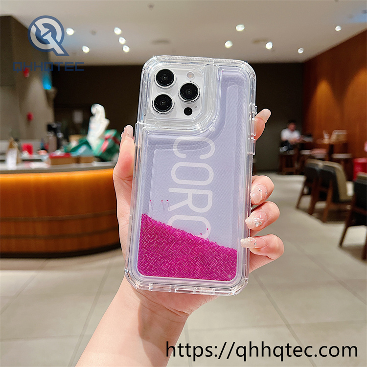 bright color words 2 in 1 quicksand phone case