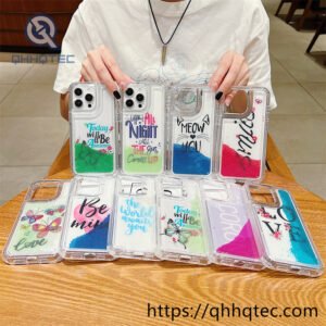 bright color words 2 in 1 quicksand phone case