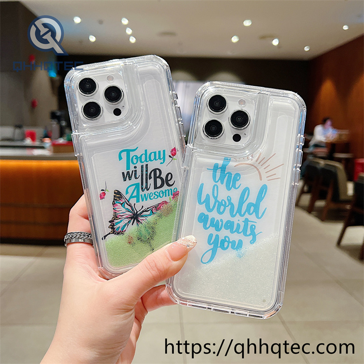 colorful painting butterfly quicksand iphone 16promax case (复制)
