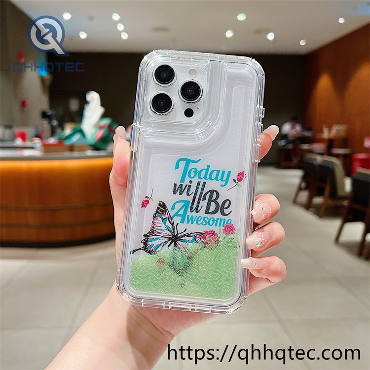 colorful painting butterfly quicksand iphone 16promax case (复制)