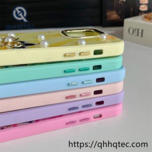 pearl diamond bowknot epoxy phone case