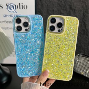 new mobile phone case with epoxy lens and diamond