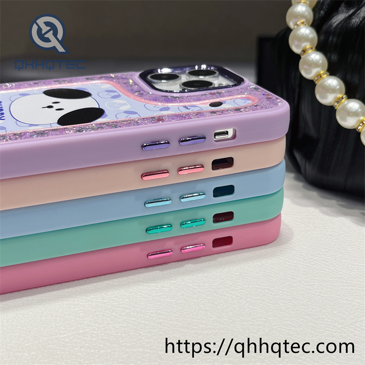 cute animal pattern epoxy glitter new mobile phone case