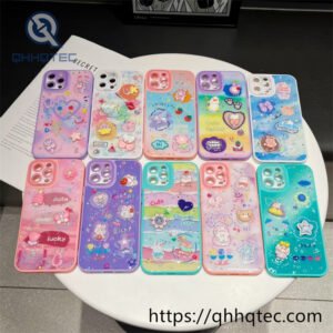 colorful painting glitter 360 case with pendant (复制)