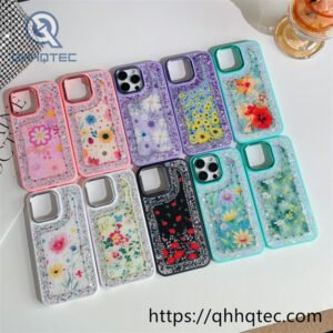 gradient glitter transparent case with heart bracket (复制)