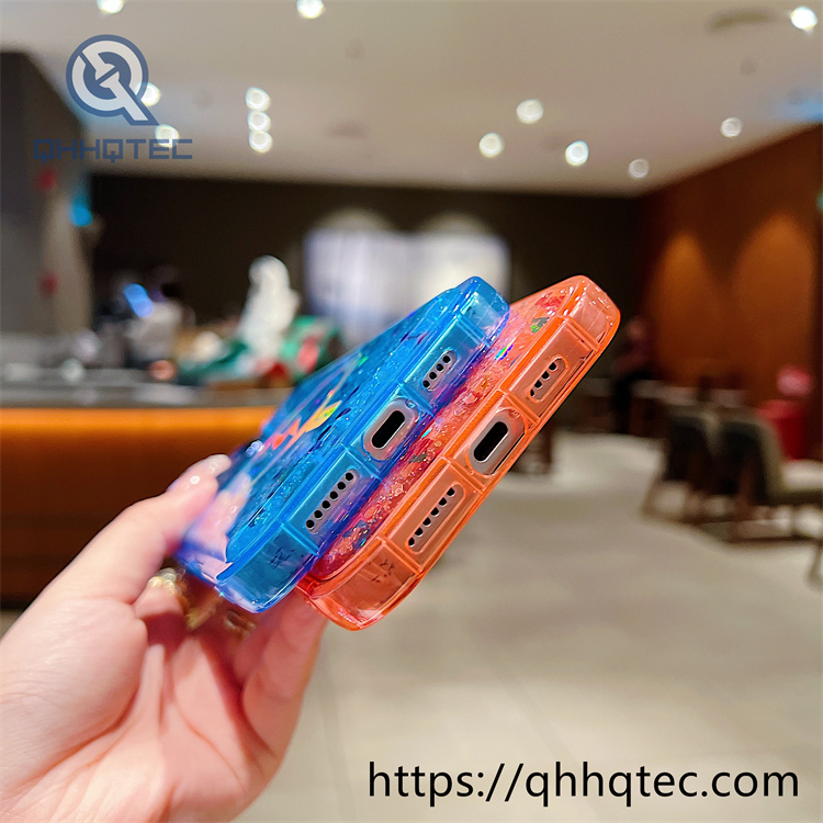 gold stamped inner glue glitter magnetic mobile phone case