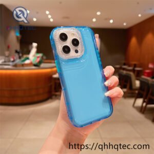 transparent large hole diamond bubble phone case