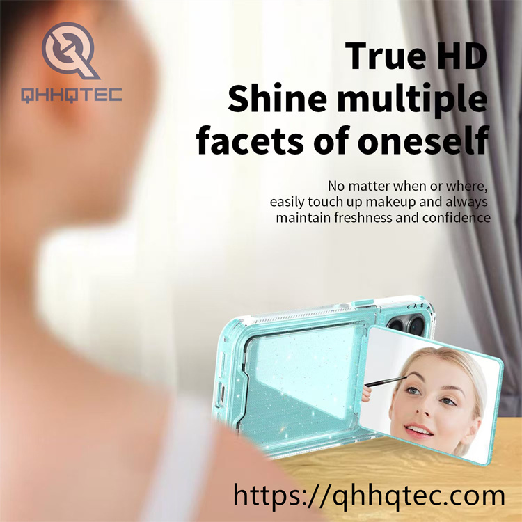 women makeup mirror shiny pop case