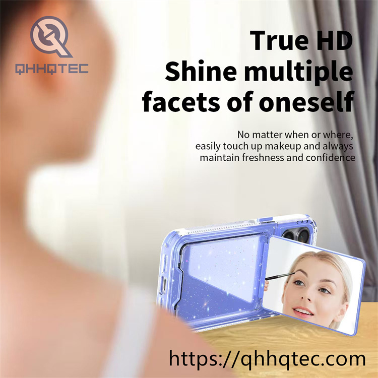 women makeup mirror shiny pop case