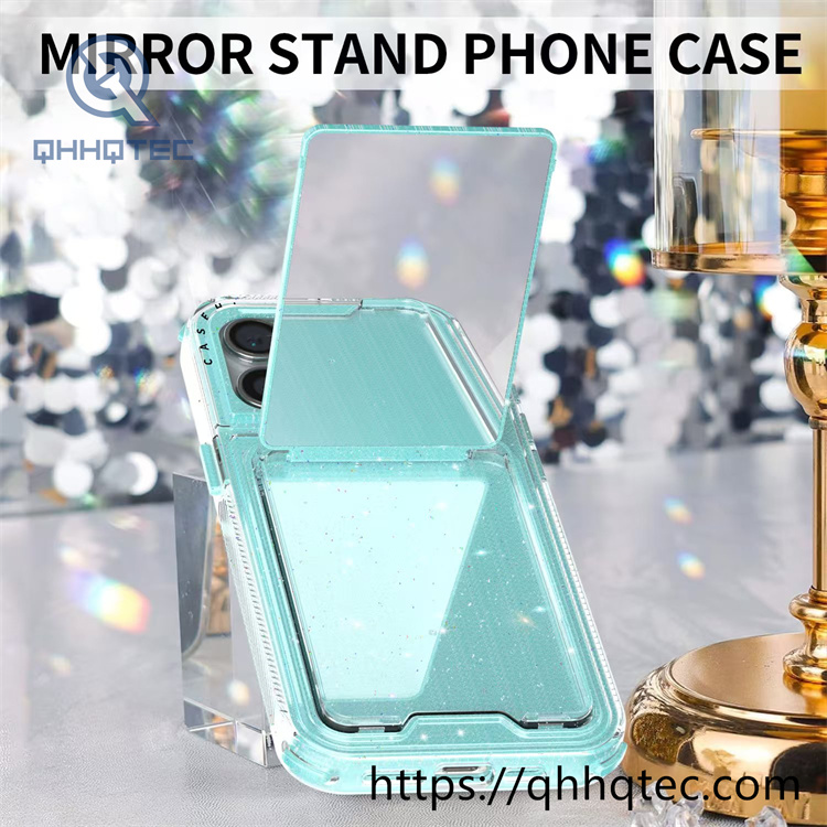 women makeup mirror shiny pop case