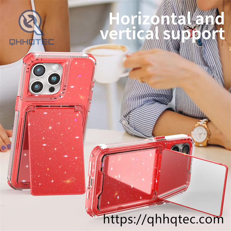 women makeup mirror shiny pop case