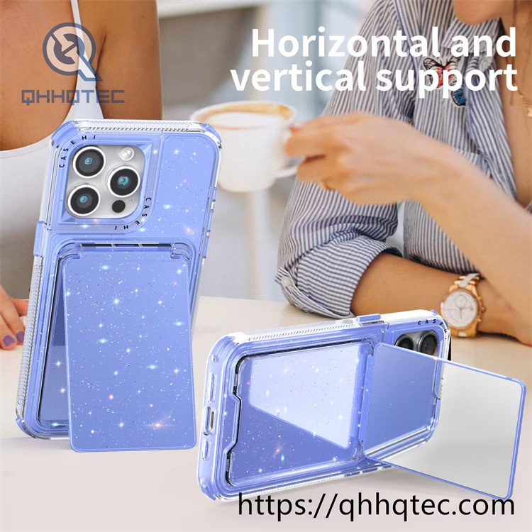 women makeup mirror shiny pop case