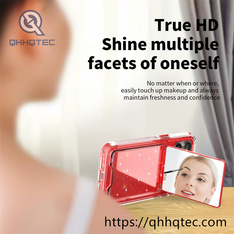 women makeup mirror shiny pop case