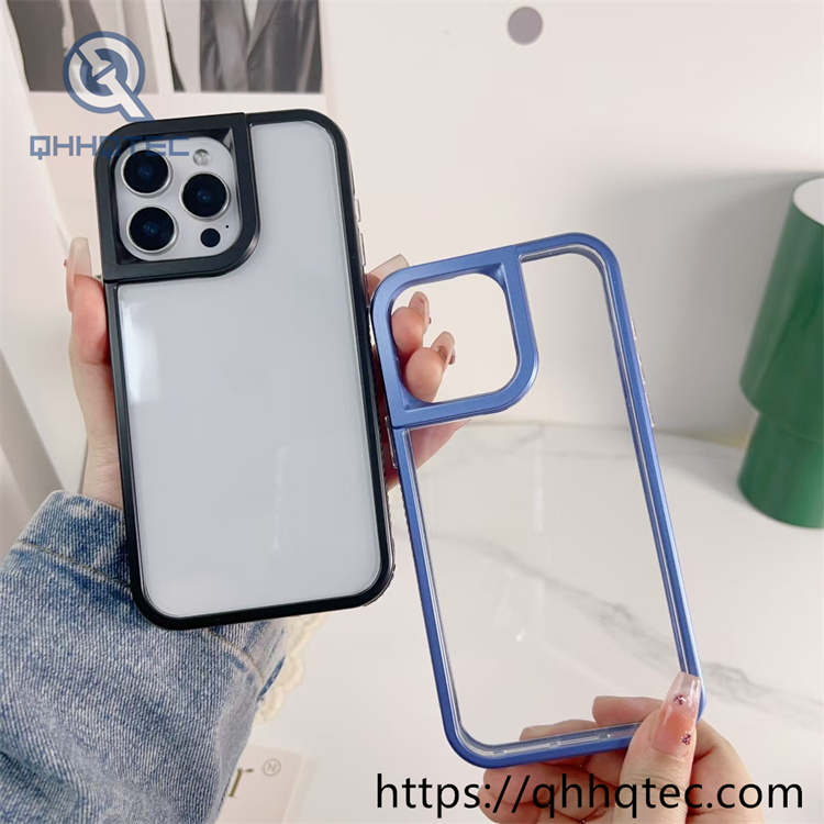 two in one solid color mobile phone case