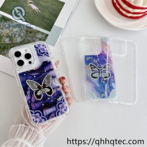 new 3 in 1 mobile phone case with painted glue and diamonds