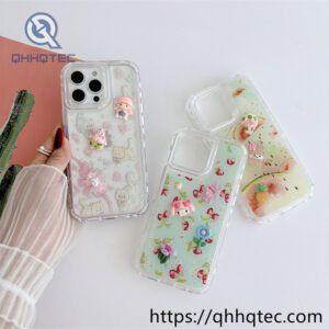 colorful painted glue three in one mobile phone case