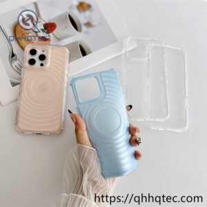 transparent pc material corrugated metal paint spray mobile phone case