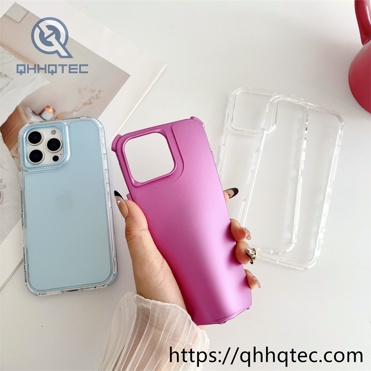 3 in 1 metallic paint spray phone case