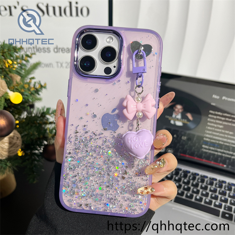 sequins gradient transparent 2 in 1 case