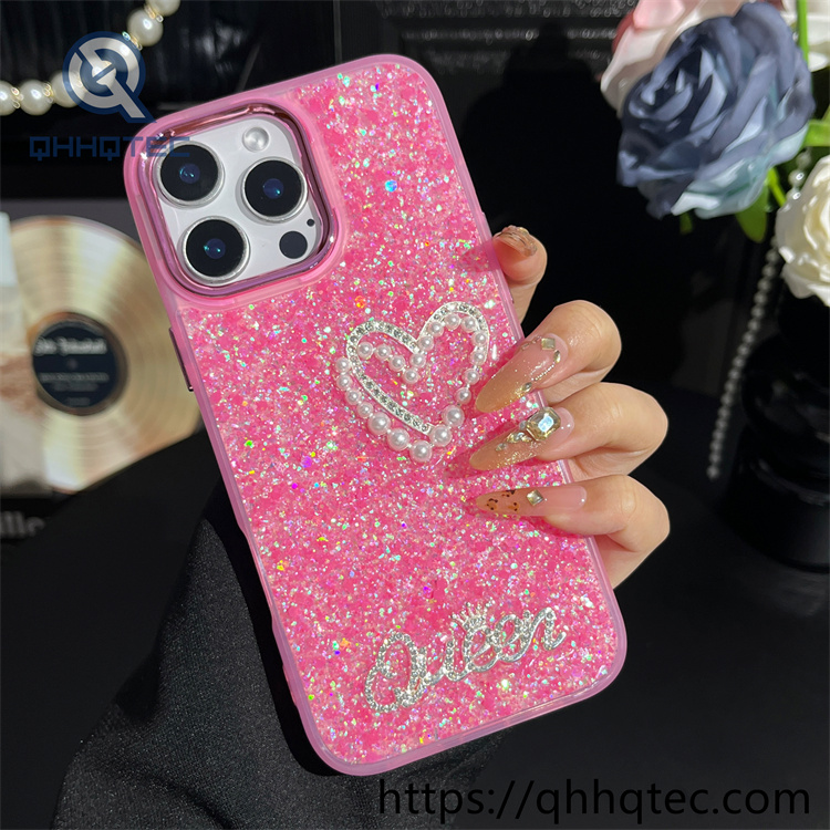 pearl love 2 in 1 full glitter phone case