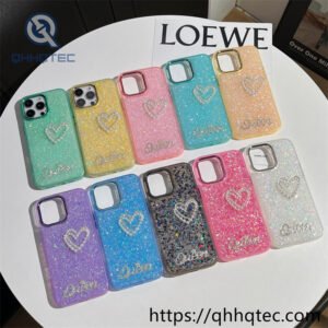 pearl love 2 in 1 full glitter phone case