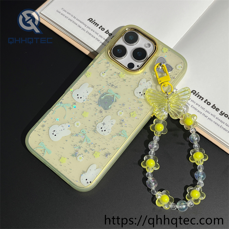 colors paintings 2 in 1 case with butterfly pendant