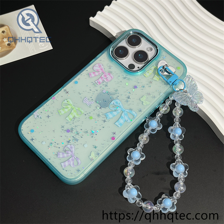 colors paintings 2 in 1 case with butterfly pendant