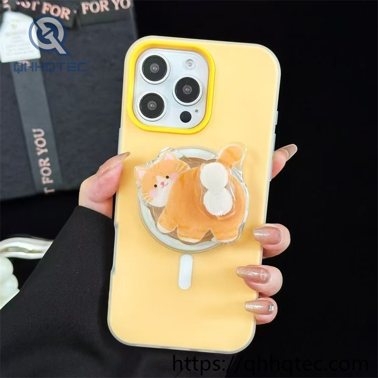 candy color magsafe case with animal bracket