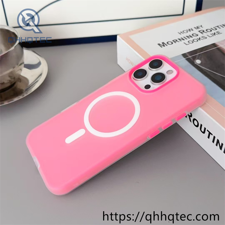 2 in 1 candy color magsafe phone case